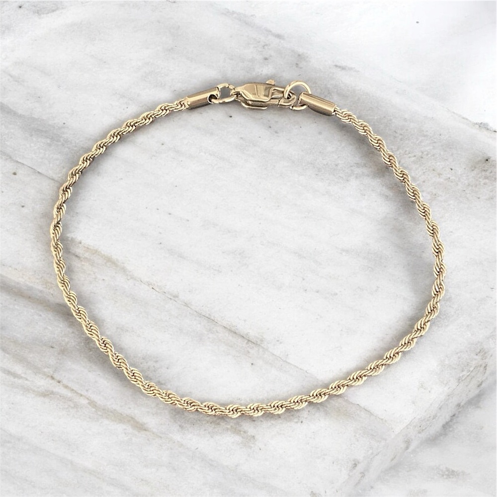 Rope Stainless Steel 8 inch 2.5mm width bracelet - Silver - Picture 2 of 4
